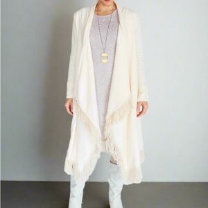 Women’s Sacred Cloth TRUE REFUGE ribbed knit SWEATER JACKET in IVORY‎ size Large